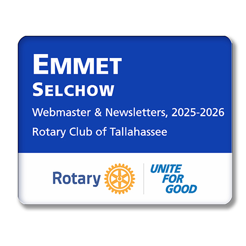 Rotary 2025-2026 Message Large Acrylic Badge - 3-1/2